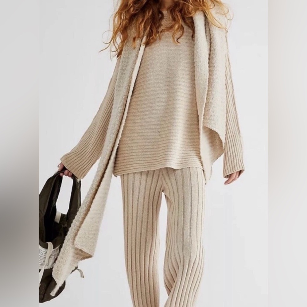 Free People Imogene Ribbed Knit Ensemble In Cream